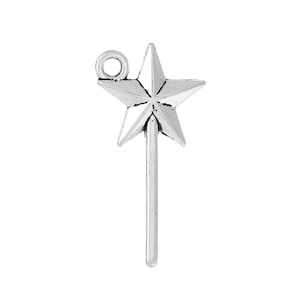 Antique Silver Fairy Wand Charm