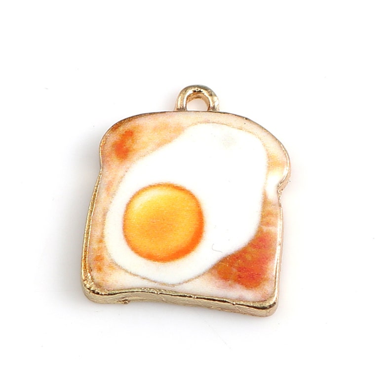 Enameled Egg on Toast Charm
