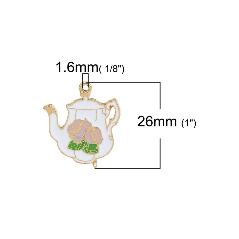 Enamel Teapot Charm Etsy