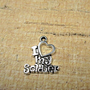 I Love My Soldier Charm