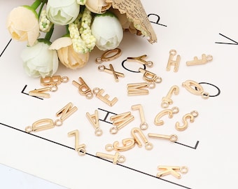Gold Plated Block Letter Charm