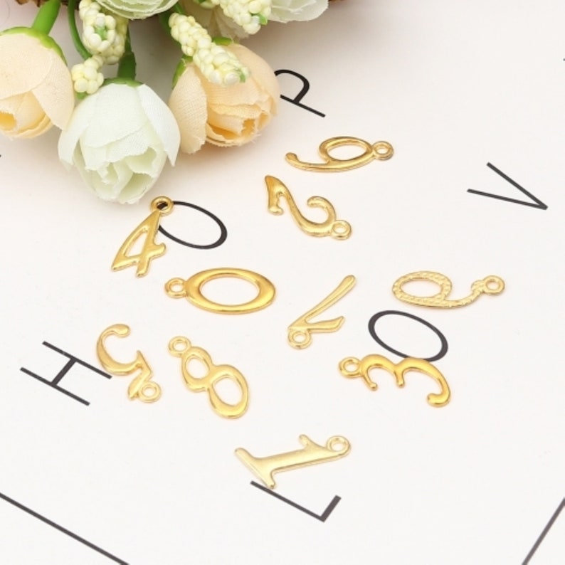 Golden Fancy Numbers Charm