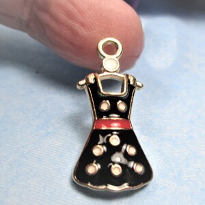 Enameled Polka Dot Dress Charm