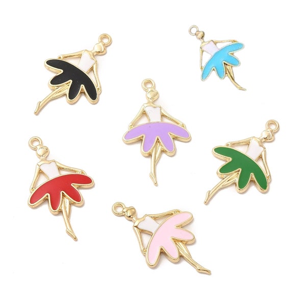 Enameled Bi Color Ballerina/Party Dress Charm**Choice of color