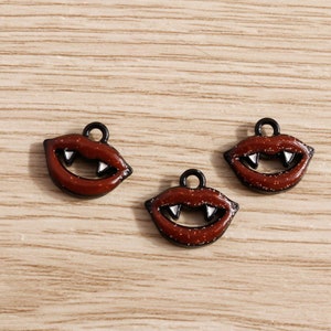 Enamel Halloween Fangs Charm