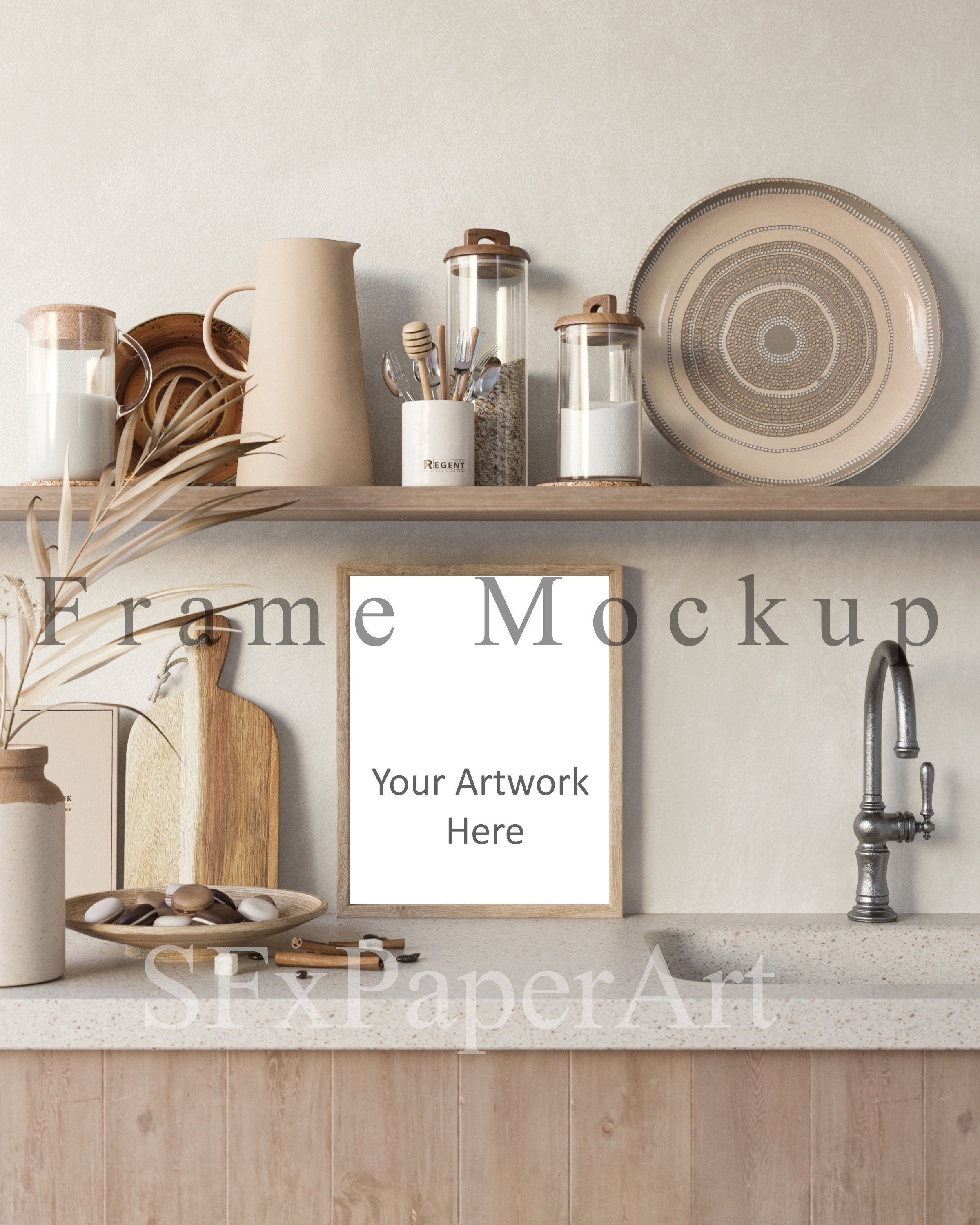 Kitchen Frame Mockup Frame Template Contemporary Style Etsy UK