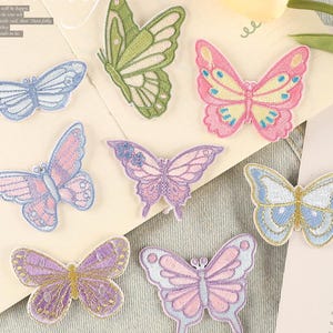 Pegatinas de mariposas hermosas para hacer tú mismo, parche de mariposa autoadhesivo, parche bordado completo para coser o aplicar con insignia