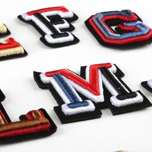 Parches para coser con letras 3D de calidad, bordados, con nombre del alfabeto inglés, para ropa