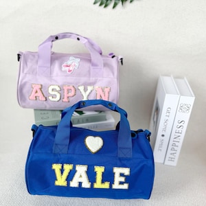 Personalized Dance Duffle Bag: Chenille Letter Gym Bag, Cheer Gift