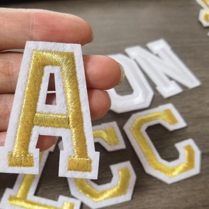 Parche para planchar con letras mayúsculas del alfabeto, parche bordado de la A a la Z, insignia con nombre, bricolaje, para adultos, hombres, mujeres, niños, niñas, pantalones, mochila, decoración
