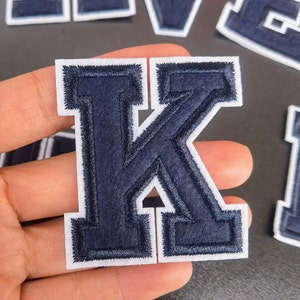 Remendos de letras do alfabeto da Marinha DIY costurar ou passar a ferro em remendos para remendo de nome de bolsa de jaqueta