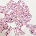 Pink Floral Appliqu\u00e9 Letters: Embroidered Iron-On Patch product logo