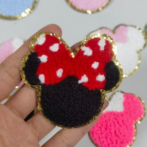 Parches adhesivos y termoadhesivos de Disney, selección de parches de chenilla, regalo DIY