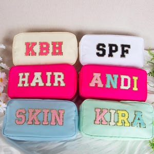 Personalized Nylon Cosmetic Bags,Bridesmaid Makeup Bags,Bridesmaid Proposal Gifts,Make up Bag,Cosmetic Bag pouch,,Bachelorette Parties Sewn