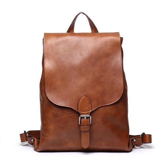 full grain leather backpack