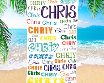 Personalized Microfiber Beach Towel: Custom Name Travel Towel