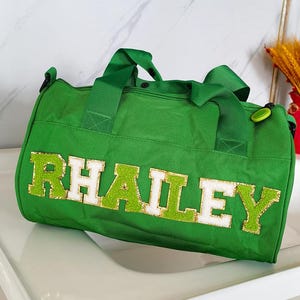 Custom Dance Bag For Girls, Personalized Name Duffle Bag，Chenille Letter Gift for Dancing ，Gymnastic Cheer Girls