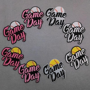 Game Day Bügelbild: Baseball, Rugby, Football Stickerei
