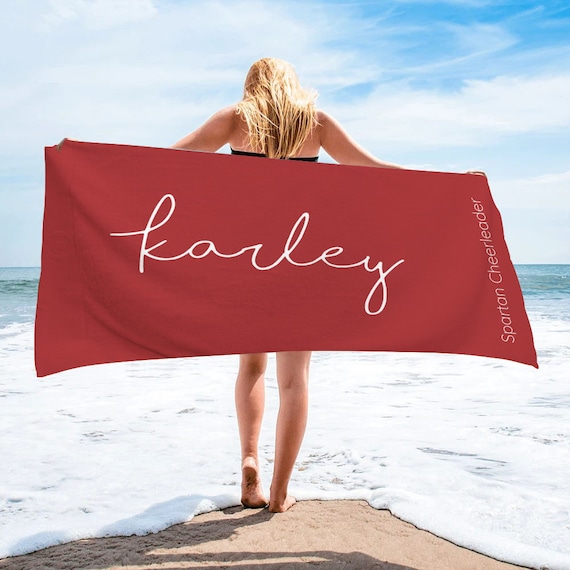 Personalized Microfiber Beach Towel: Custom Name Pool Towel