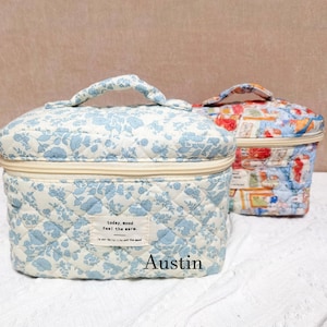 Nouvelle trousse de maquillage simple et pratique avec des fleurs, trousse de maquillage ou mini trousse de maquillage, trousse de toilette, pochette de voyage, cadeaux de Noël, cadeau de demoiselle d'honneur