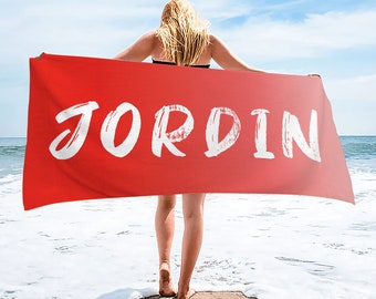 Personalized Ombre Beach Towel: Custom Monogrammed Polyester Bath Towel