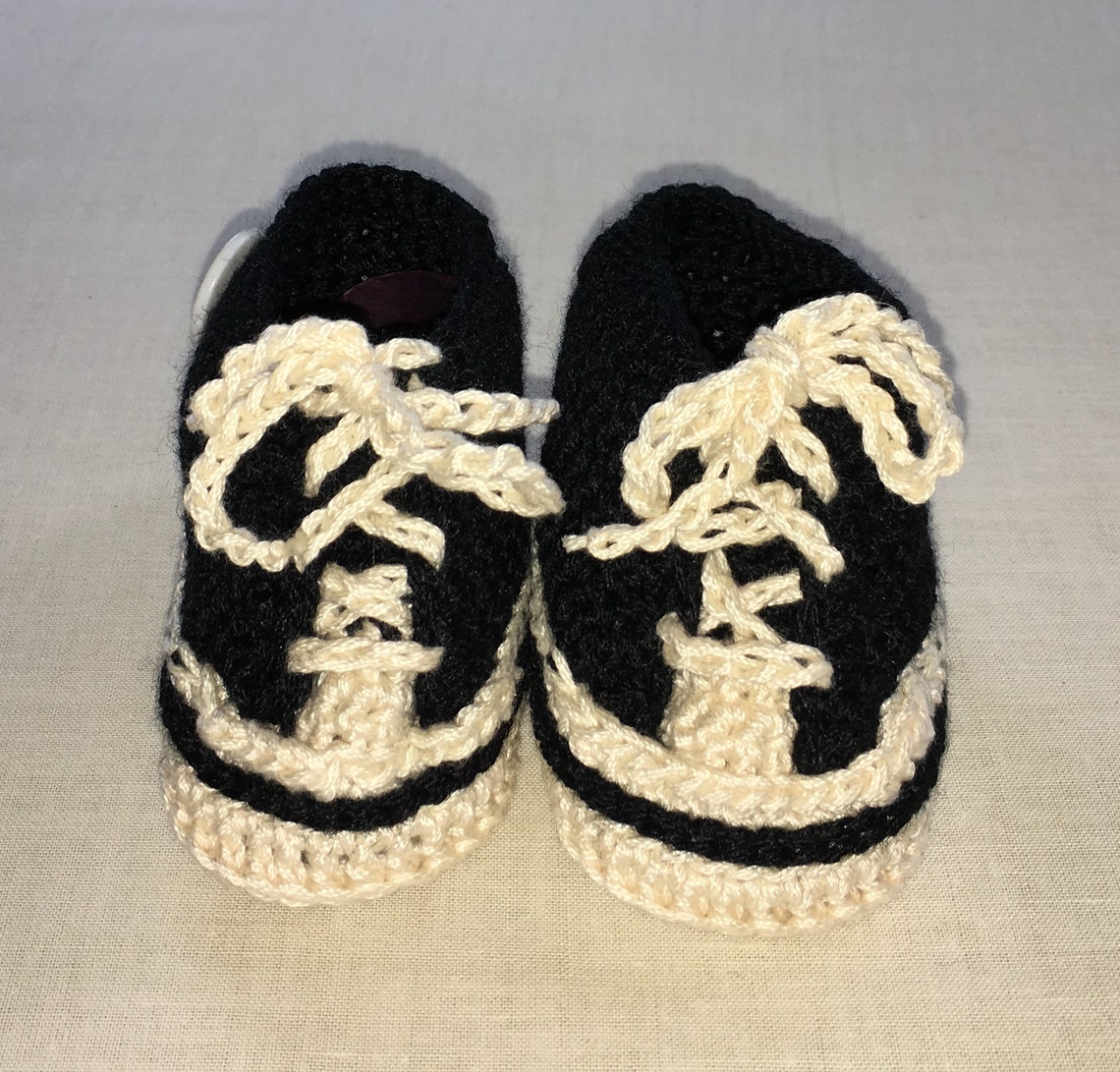 Crocheted Tennis Shoe Style Booties Etsy