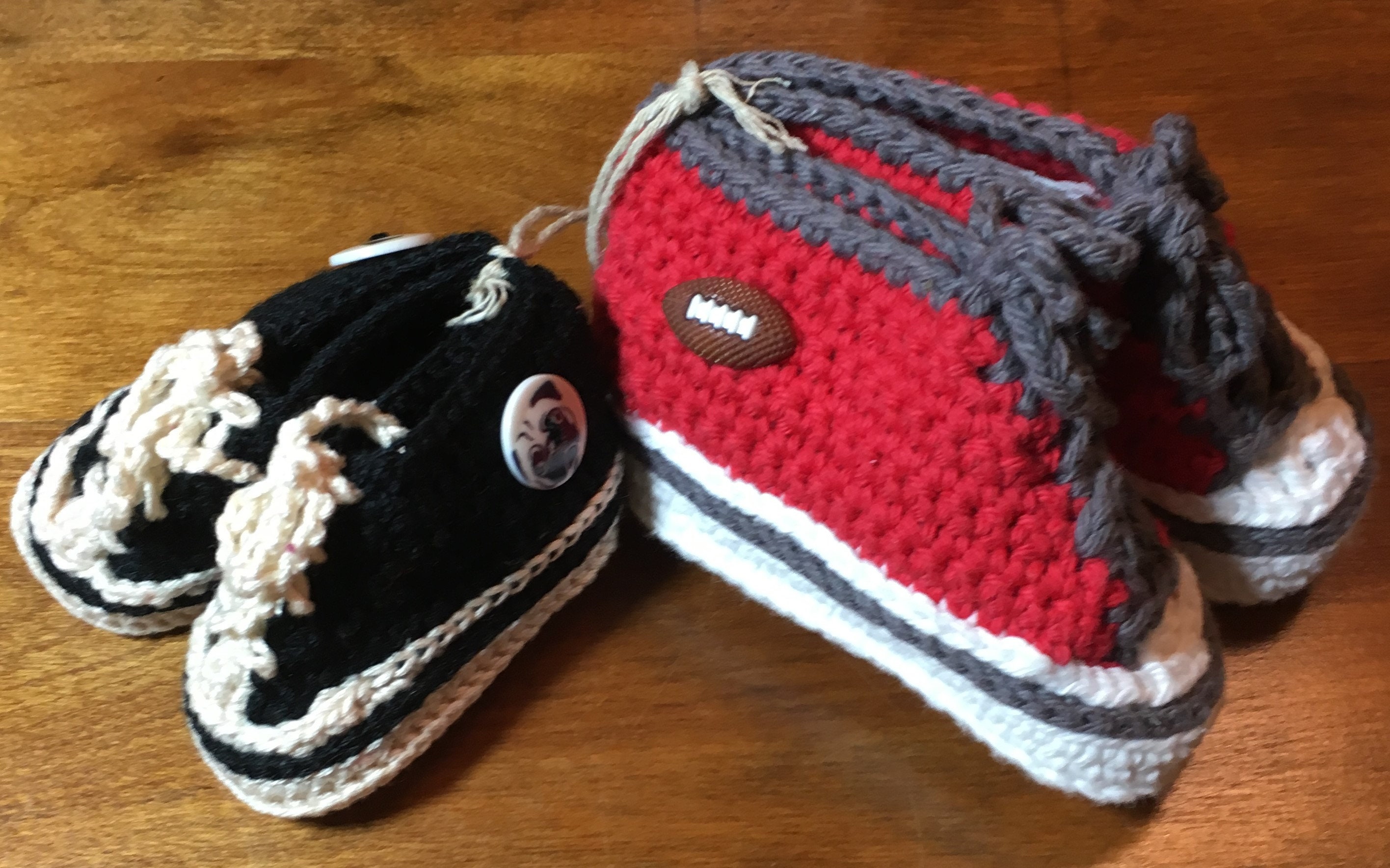 Crocheted Tennis Shoe Style Booties Etsy