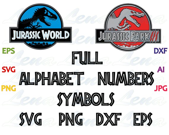 jurassic world font svg jurassic park letters alphabet svg etsy