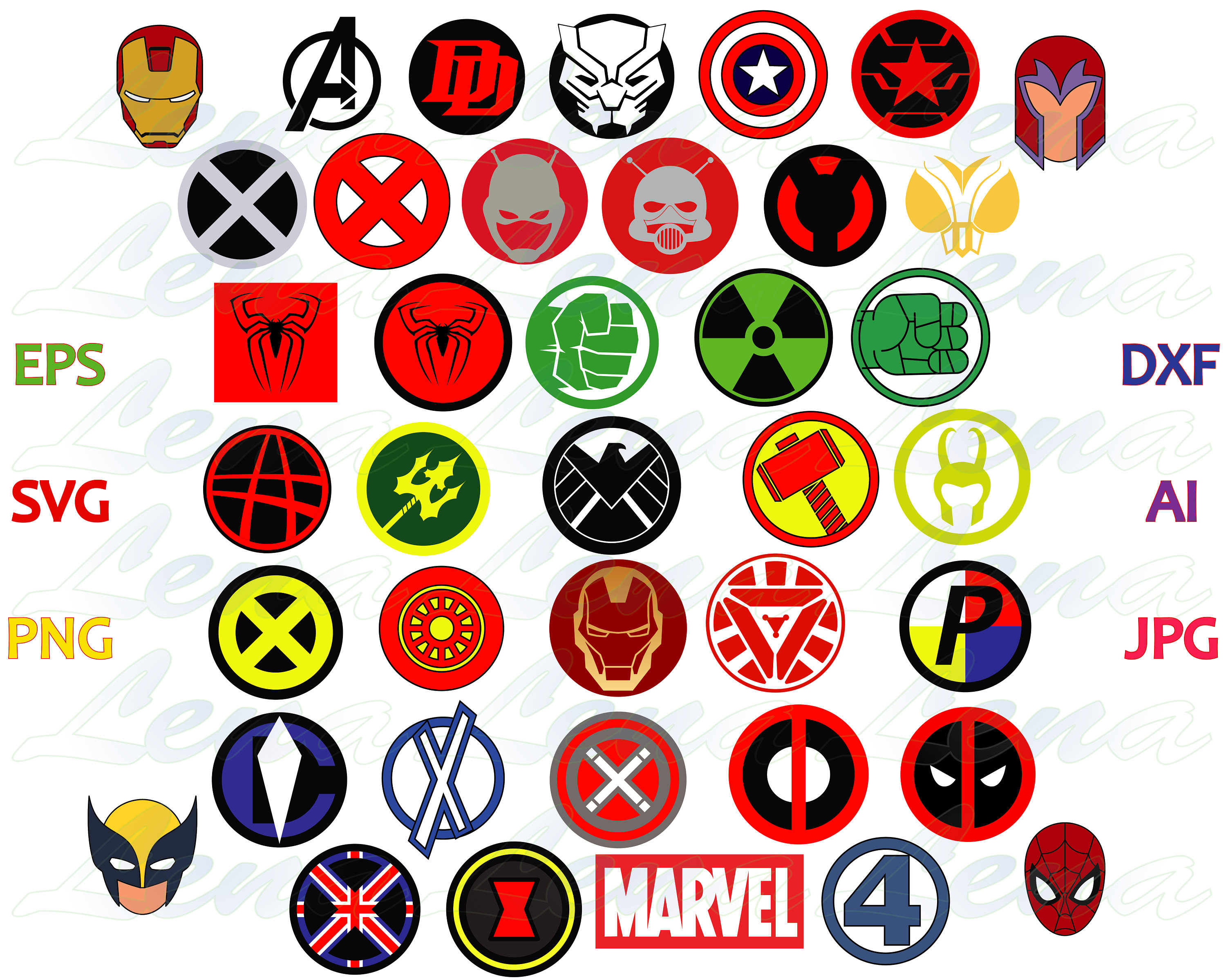 Marvel Superhero Logo SVG Marvel Avengers Superheroes Sign Etsy