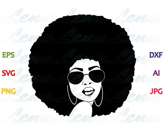 Download Afro Woman with Glasses SVG Afro Girl Afro lady SVG Afro T ...