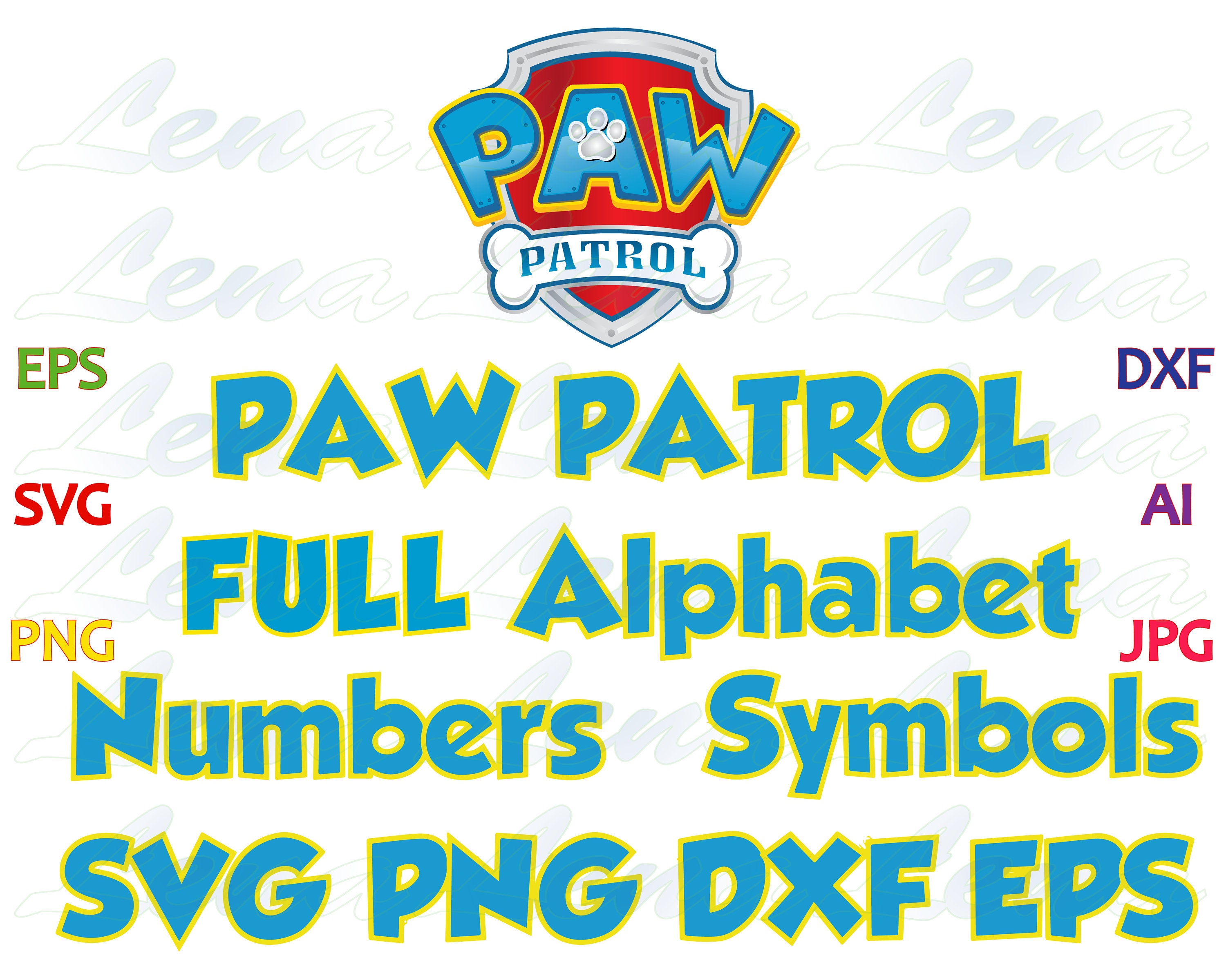 Download Paw Patrol Font SVG Paw Patrol Alphabet SVG Paw Patrol ...