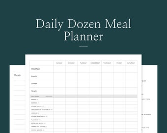 Daily Dozen Meal Planner | Plant Based Meal Planner | How Not to Die Meal Planner