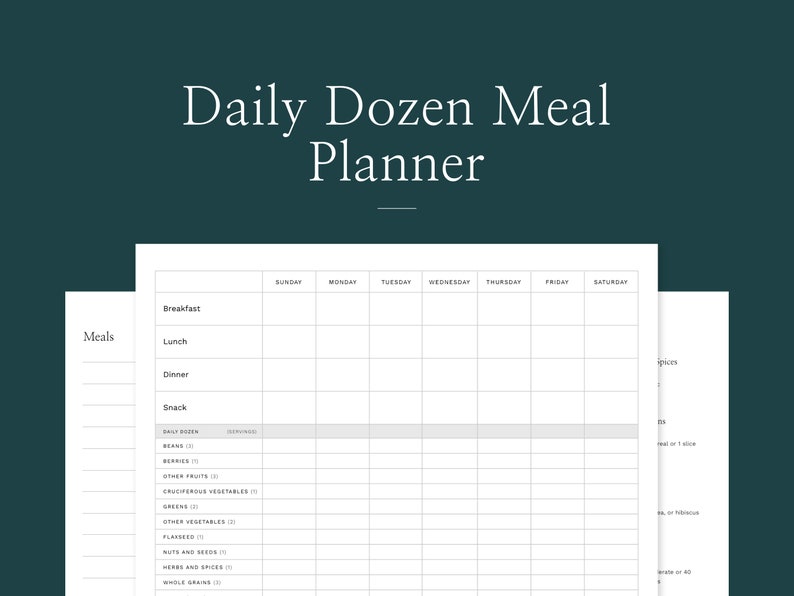 Daily Dozen Meal Planner