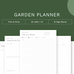 Planificador de jardines / Calendario de inicio de semillas / Planificador de jardines imprimible