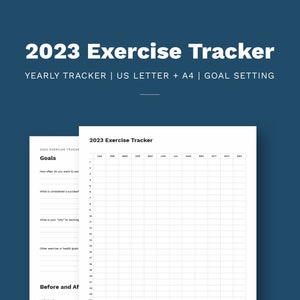 2023 Exercise Tracker | Daily Exercise Calendar | 2023 Fitness Goals