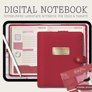 Horizontal Digital Notebook, Digital Notes,Cornell journal,Goodnotes Cornell notes,Notability template,goodnotes template,iPad Notebook