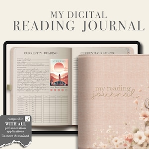 GoodNotes Book Log Tracker, Digital Reading Log, Digital Bookshelf, landscape Reading Planner, Digital Reading Journal, Digital Stickers