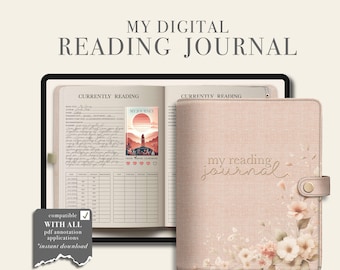 GoodNotes Book Log Tracker, Digital Reading Log, Digital Bookshelf, landscape Reading Planner, Digital Reading Journal, Digital Stickers