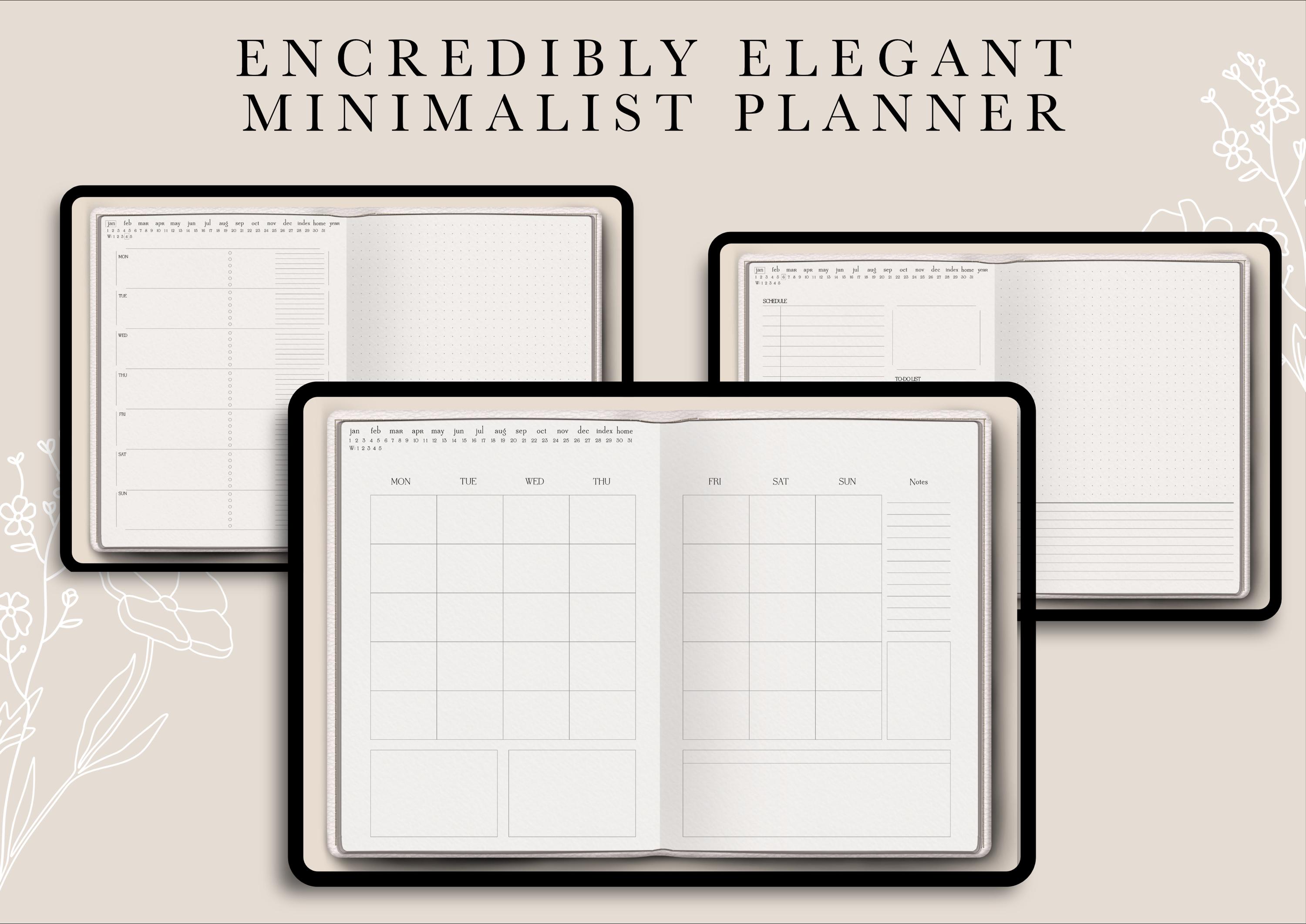 Minimalist Digital Noteful Planner 2026 | Undated Goodnotes Hyperlinked ...