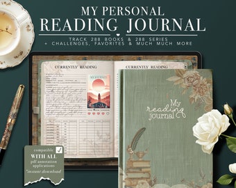 Digital Ipad Reading Journal, Digital Book Shelf, Student Reading Log, Book Review Journal, Goodnotes Reading Planner, ipad Reading Planner