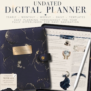 Celestial Digital Planner 2024: Goodnotes, iPad, surfplatta PDF (odaterad, endast för personligt bruk)