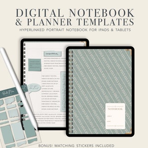portrait Digital Notebook, Digital Notes,Cornell journal,Goodnotes Cornell notes,Notability template,goodnotes template,iPad Notebook