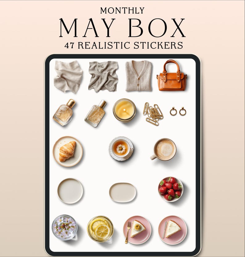 May Realistic Stickers for Digital Planner, Goodnotes Noteful Sticker ...