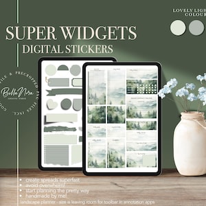 Goodnotes Pre-cropped Stickerbook , Digital Planner Widgets Goodnotes, Digital widgets, Aesthetic Digital Widget, Customize your Planner
