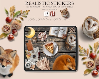 Fabulous Fall Realistic Digital Stickers, Pre-cropped Goodnotes stickers, Junk Journaling Kit, Stickers for iPad | Notability, Fall Stickers