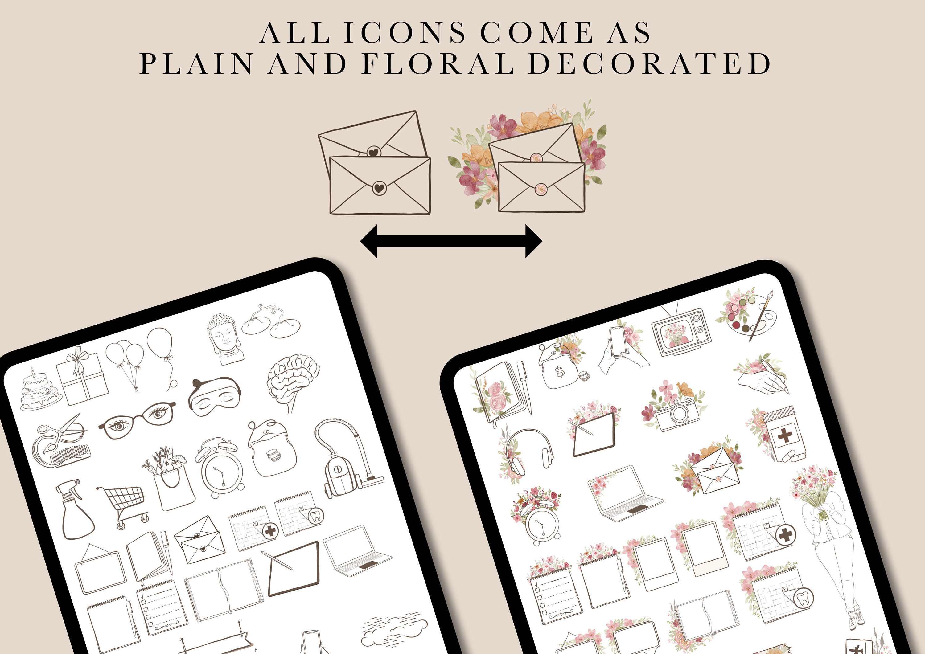 Floral Digital Sticker Book for Goodnotes, PNG Files of Digital ...