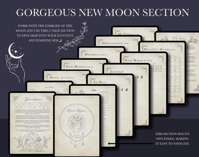 Witchy Planner | 2026 Digital Planner and Grimoire | notability planner | digital life planner | undated digital planner, Book of Shadows image 11