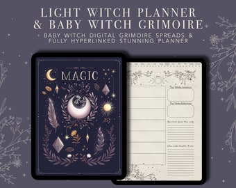 Heksenplanner | 2024 Digitale Planner en Grimoire | notabiliteitsplanner | digitale levensplanner | ongedateerde digitale planner, Book of Shadows