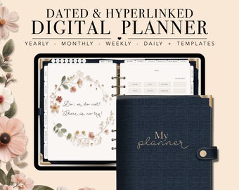 2024 2025 Mid Year Planner, Midyear Ipad Digital Planner, GoodNotes Midyear planner, Digital Minimalist Planner, Dated Hyperlinked Midyear