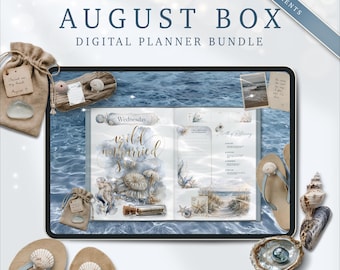 Pack complet de planification numérique pour août : plus de 600 éléments, agenda PDF, autocollants PNG, carnets d’autocollants GoodNotes et Noteful. Téléchargement instantané.